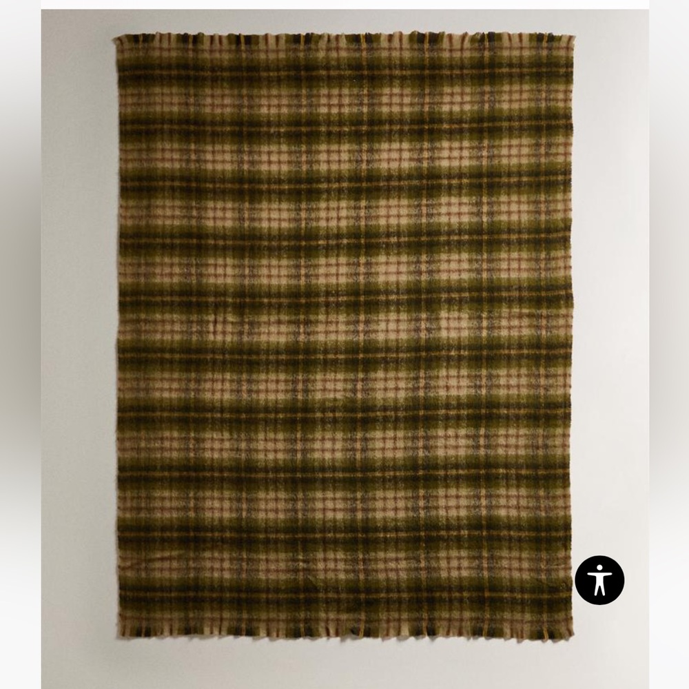 ISO Zara home checked blanket - green